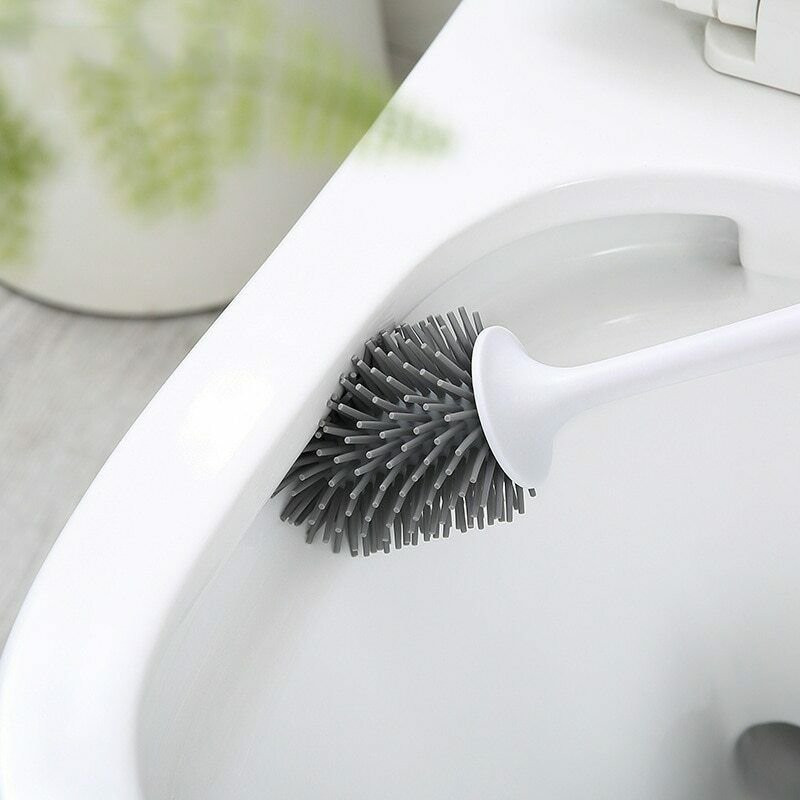 Brosse WC en silicone avec support