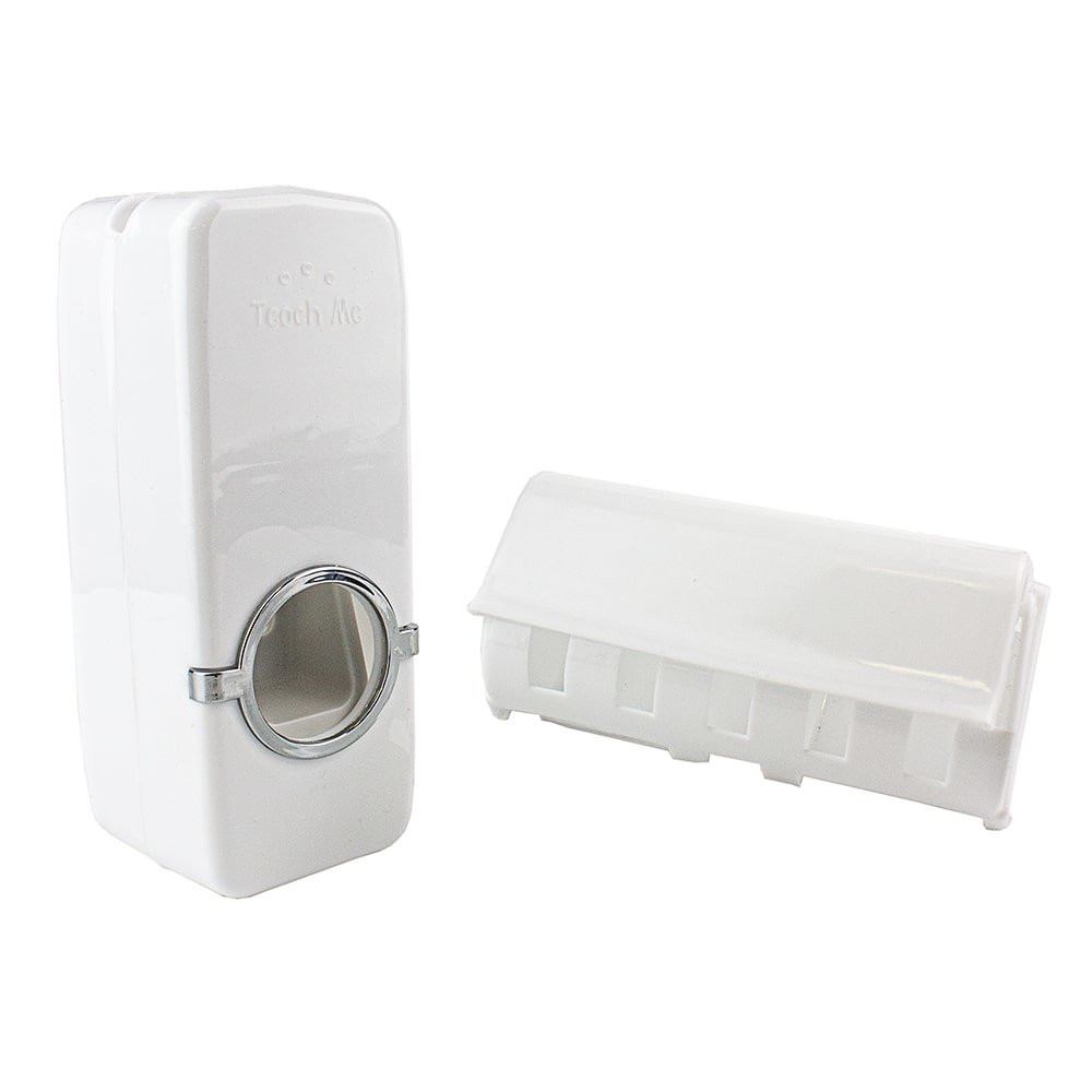 Toothpaste dispenser with toothbrush holder