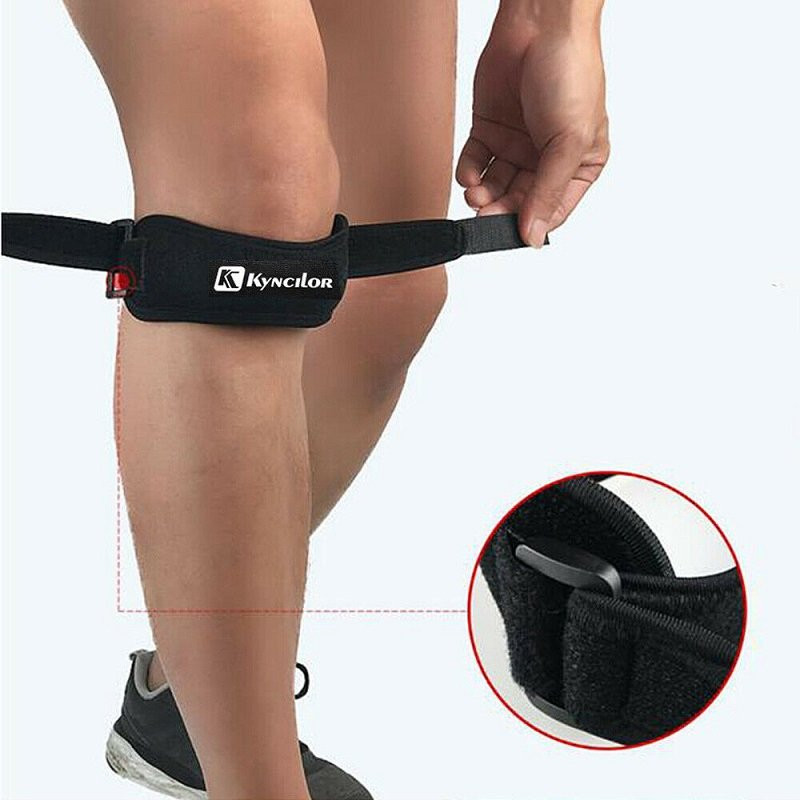 Adjustable knee strap for running - Black