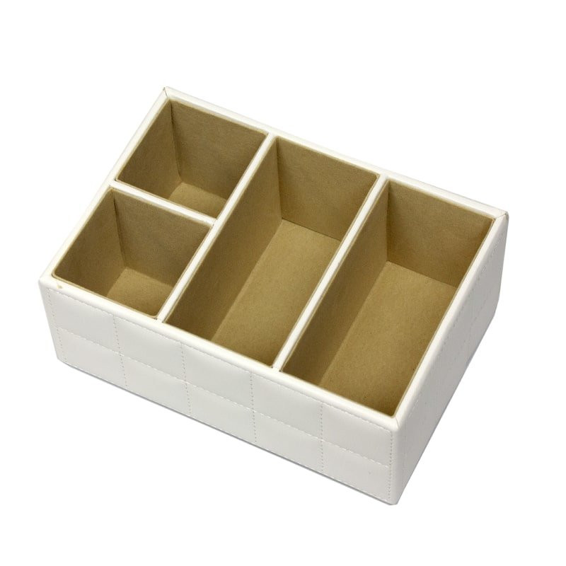 Organizerbox in PU-leer, Wit