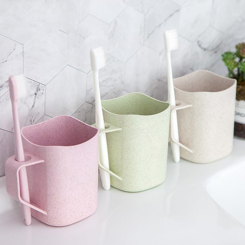Mug with Toothbrush Holder, White