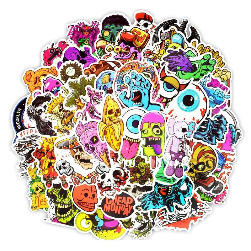 50x autocollants, graffitis