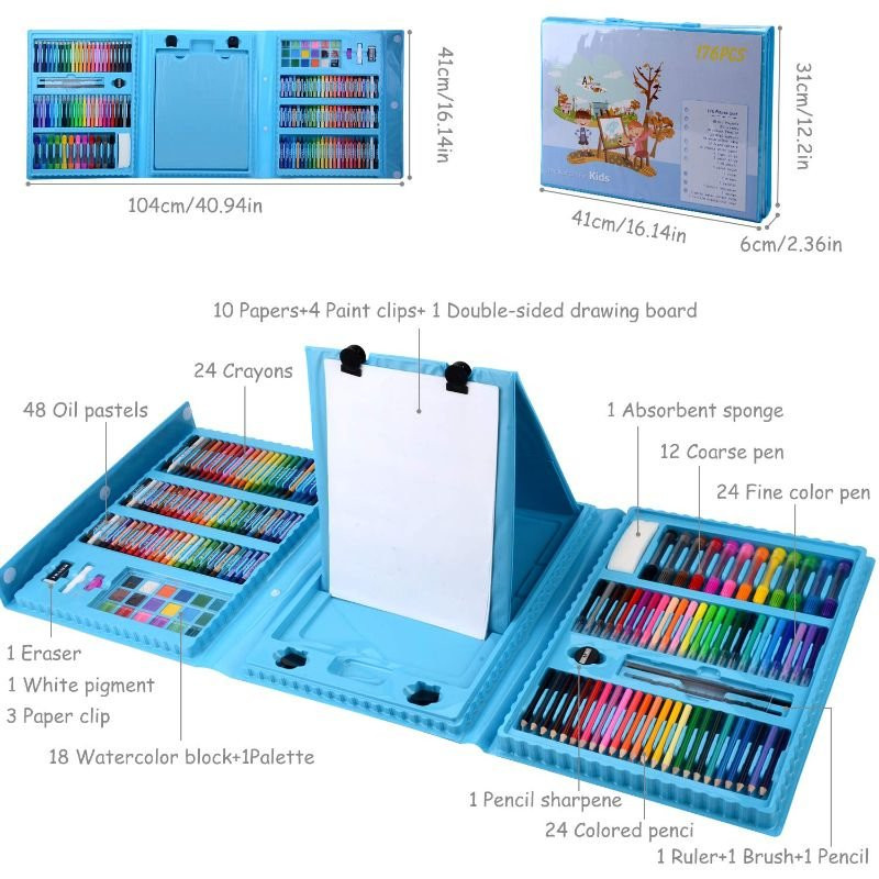 Art Box per bambini, 176 pezzi - Blu