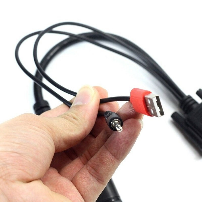 Convertitore da VGA a HDMI con USB e cavi da 3,5 mm