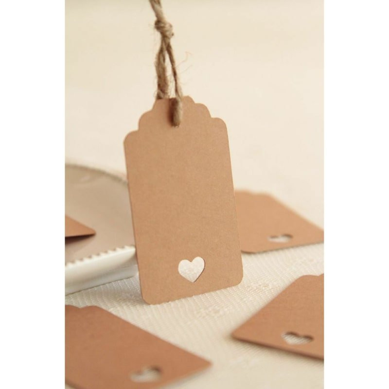 Cardboard labels with string, 50-pack