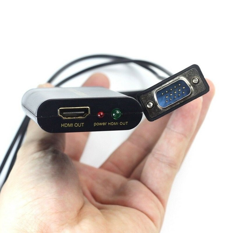Convertitore da VGA a HDMI con USB e cavi da 3,5 mm