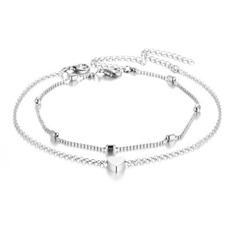 Fußkettchen, 2x - Silber