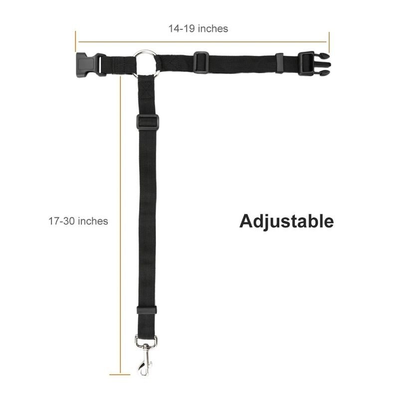 Adjustable dog seat belt with multifunction