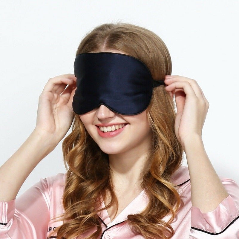 Sleeping mask in silk - Black