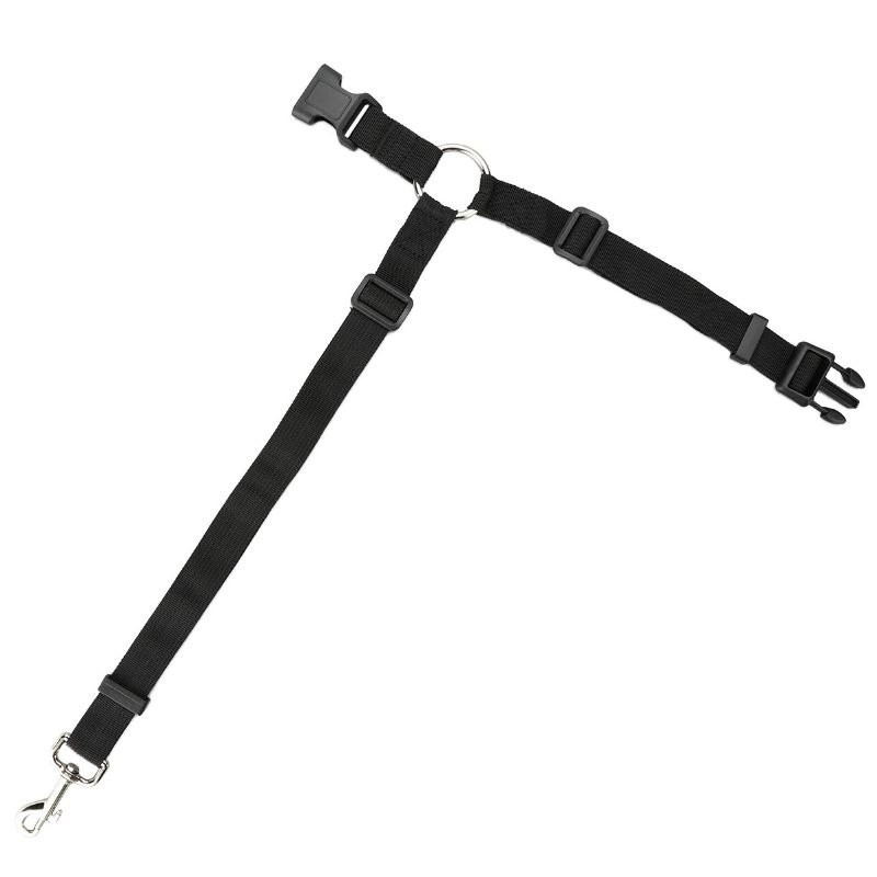 Adjustable dog seat belt with multifunction