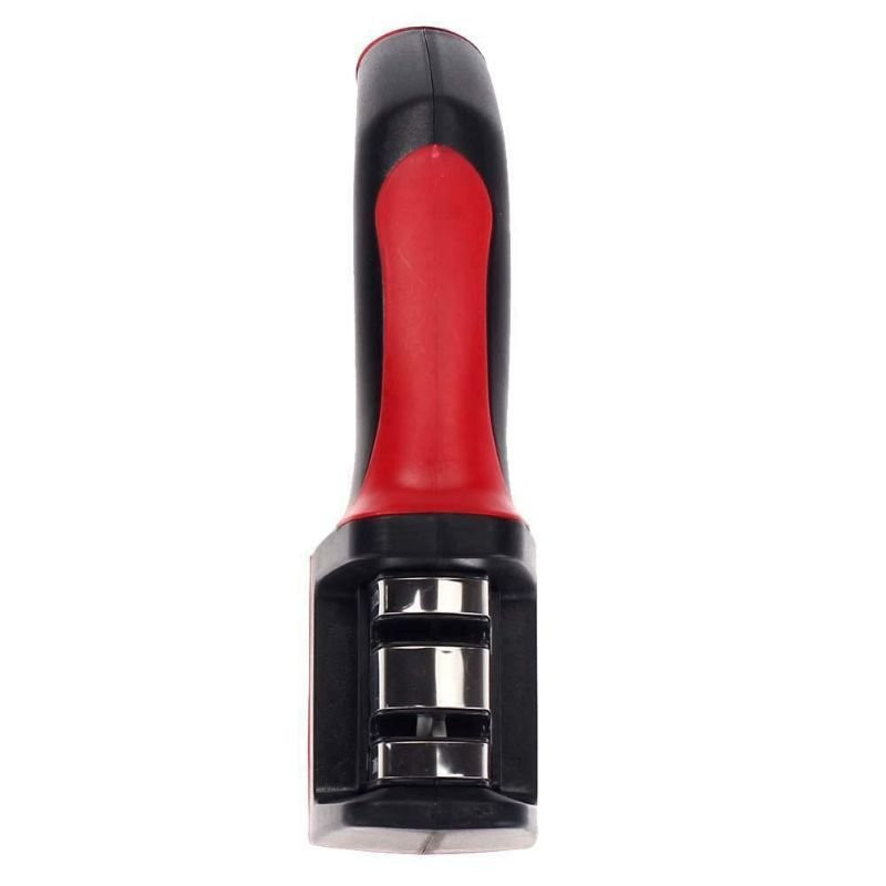 Ceramic knife sharpener with two slots