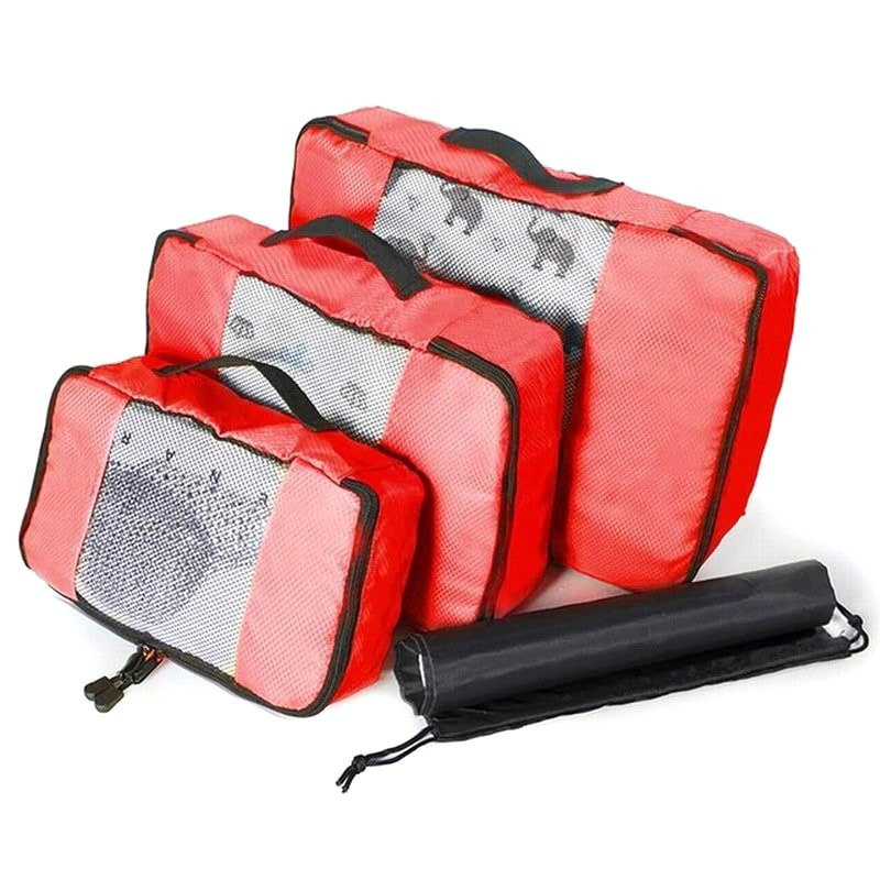 Set organizer in Mesh, 3 pezzi - Rosso