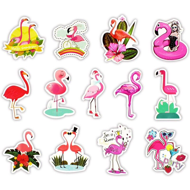 Aufkleber, 50er Pack - Flamingo