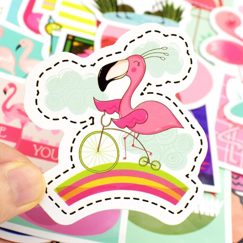 Adesivos, pacote com 50 - Flamingo