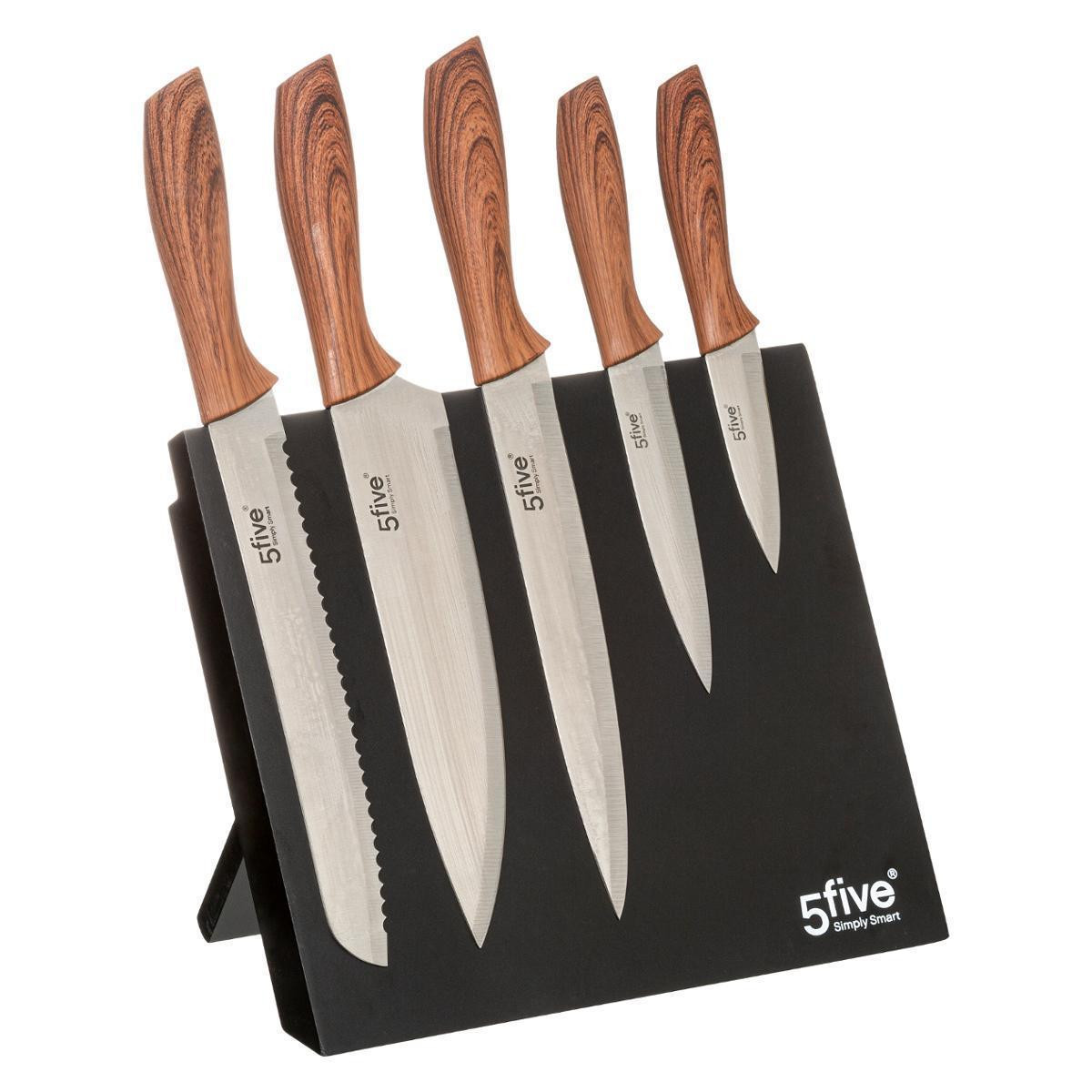 5x Messer mit magnetischem Messerständer