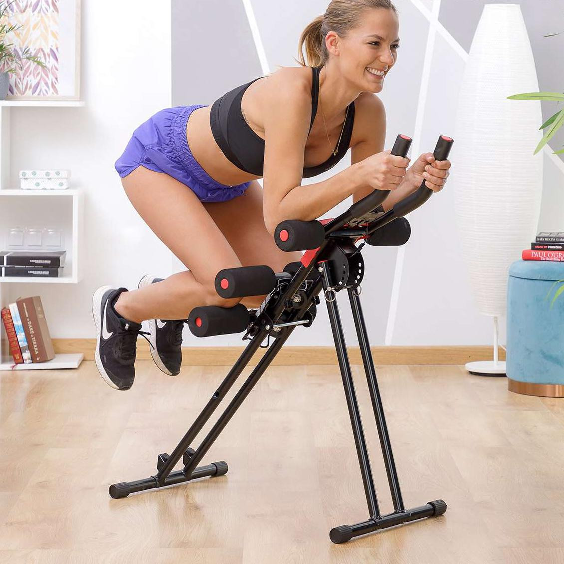 Folding Stomach Machine with Exercise Guide