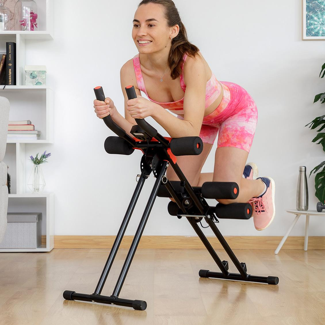 Folding Stomach Machine with Exercise Guide