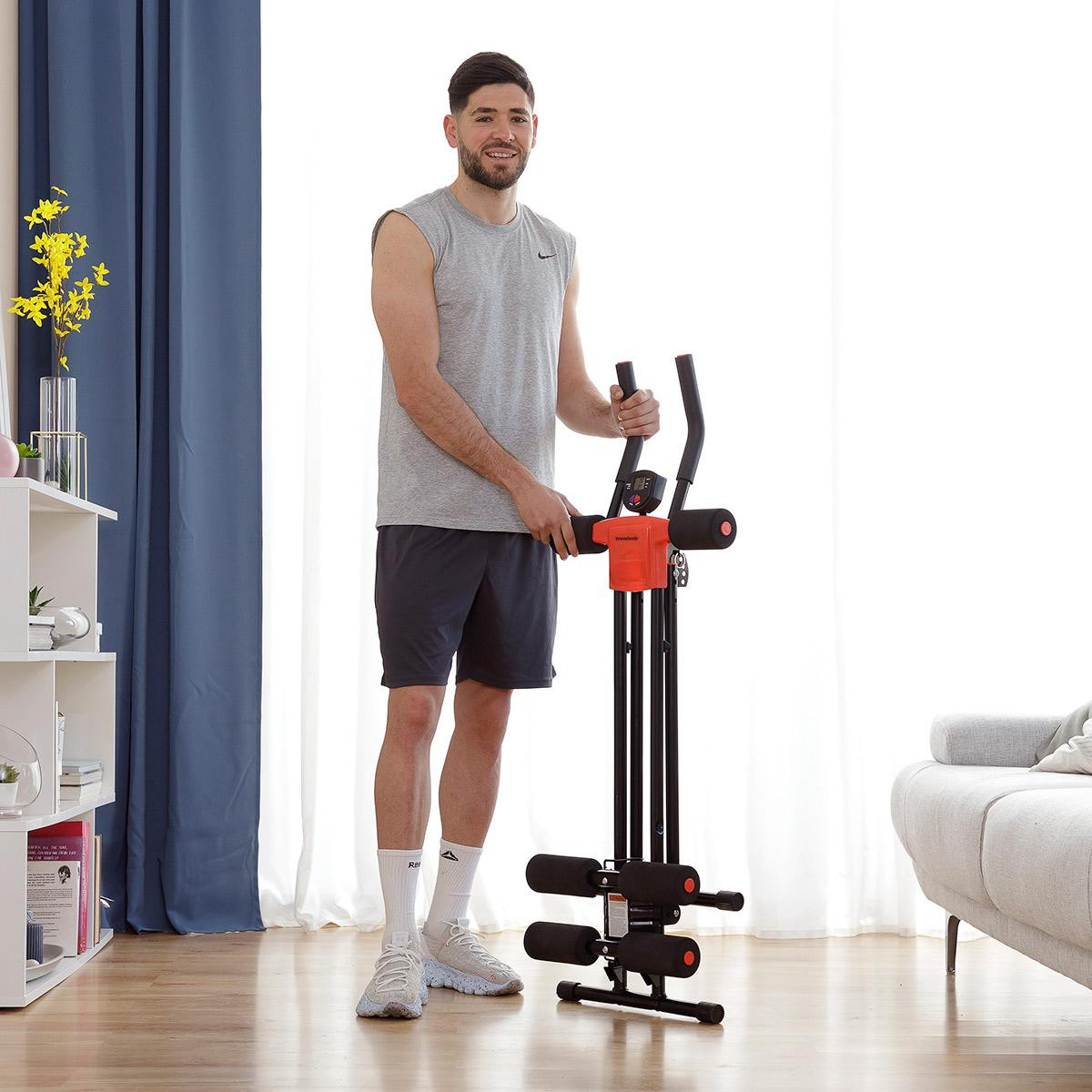 Machine à ventre pliante avec guide d'exercices