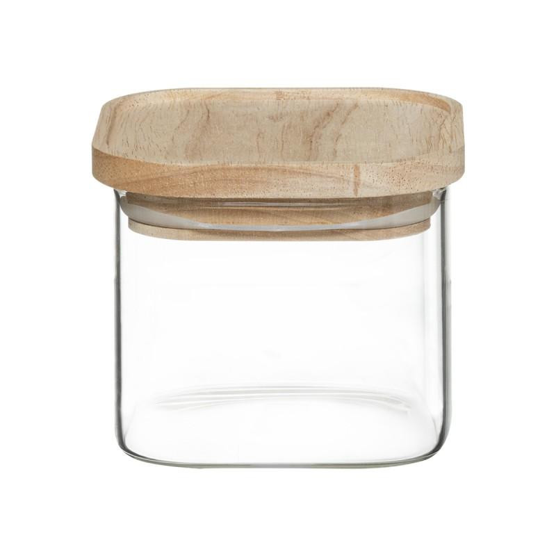 4 stapelbare Gläser mit Holzdeckel