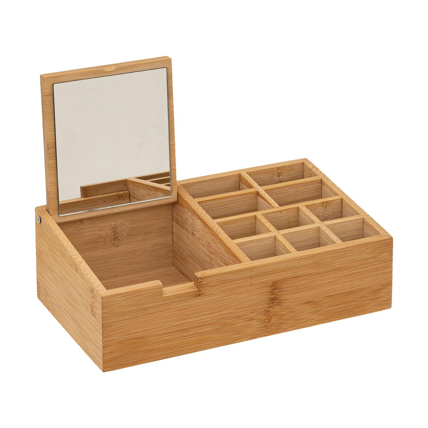 Storage box with mirror - 10 compartments