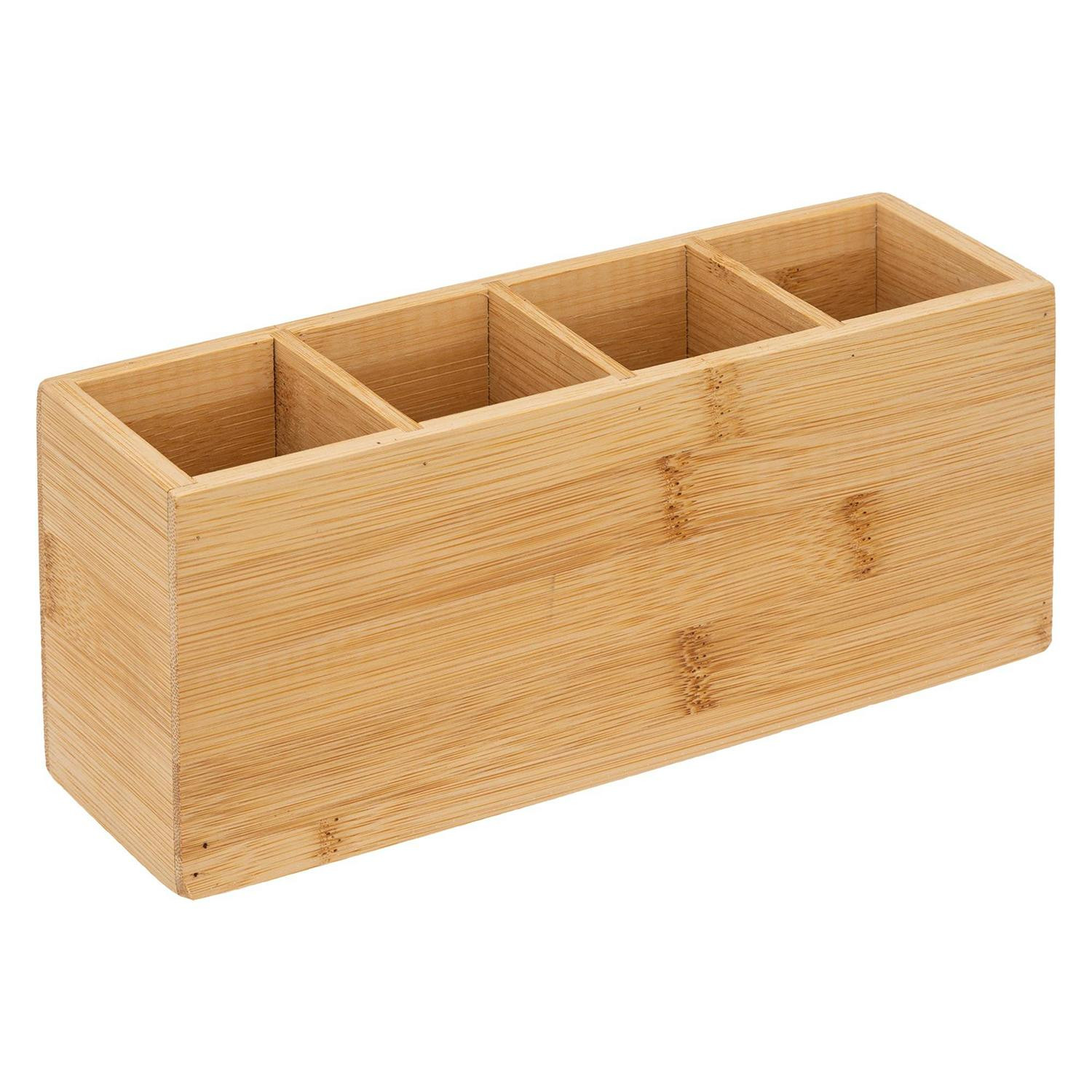 Rangement salle de bain 4 compartiments - bambou