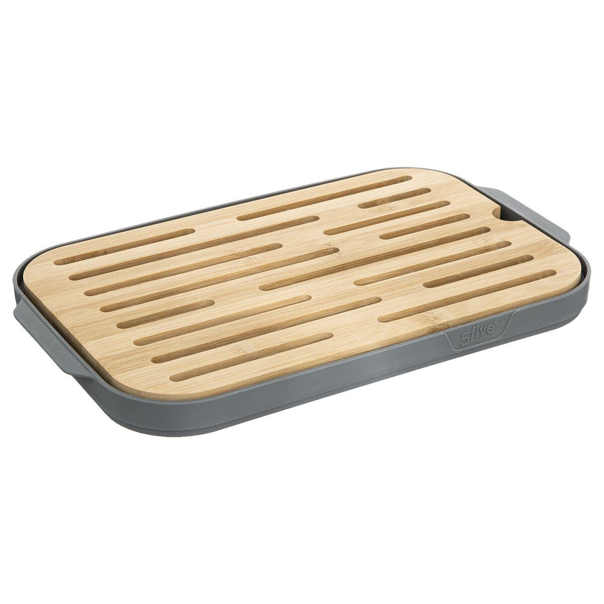 Plastic and bamboo bread box