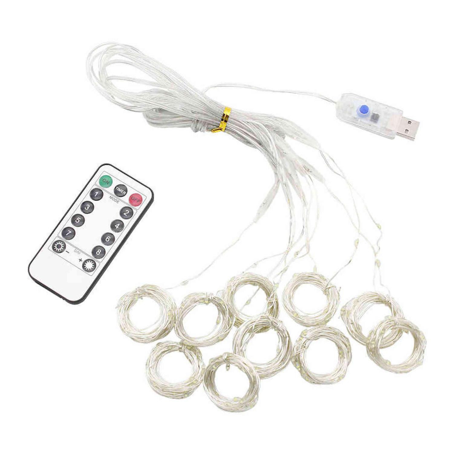 USB-powered LED Curtain - Cold Light