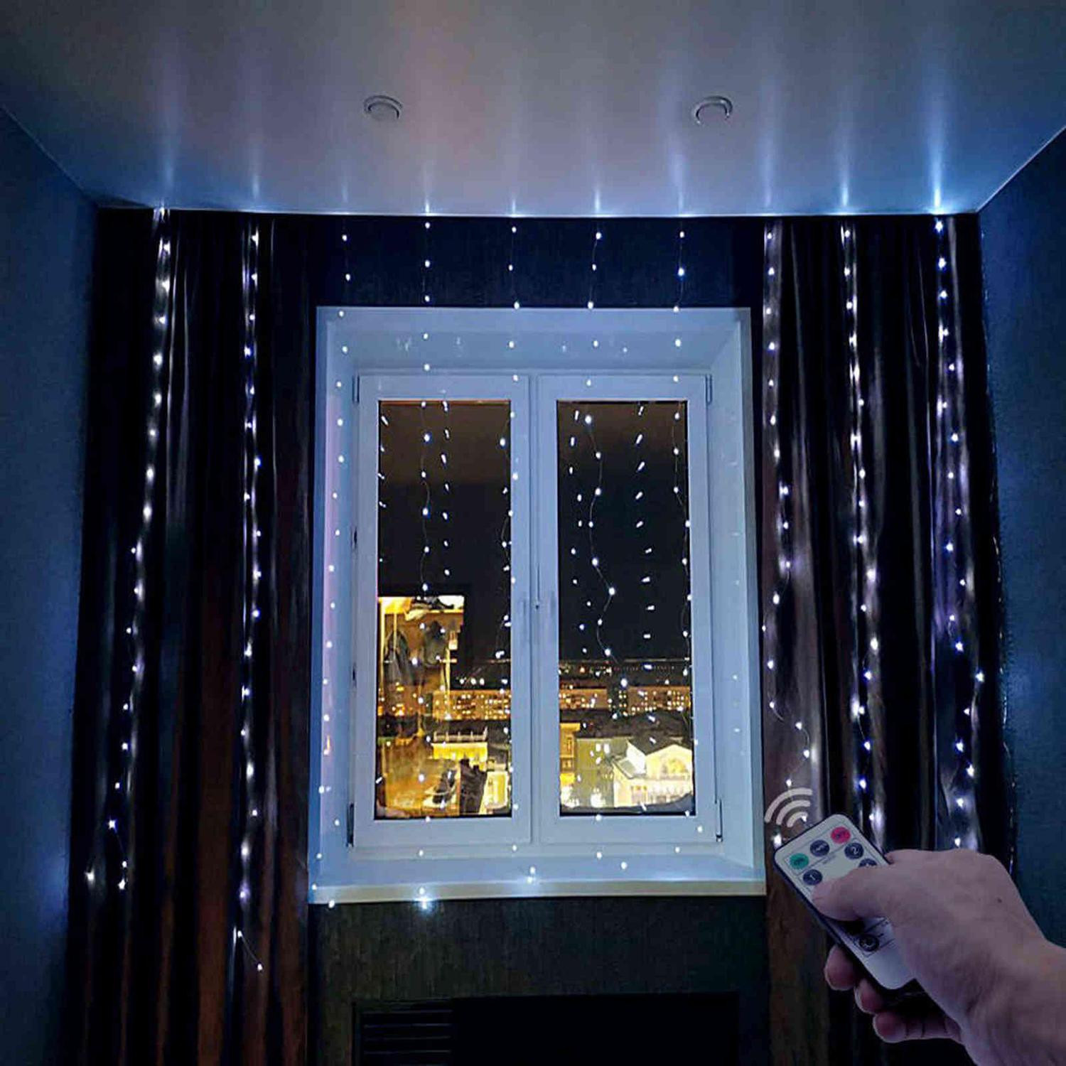 USB-powered LED Curtain - Cold Light