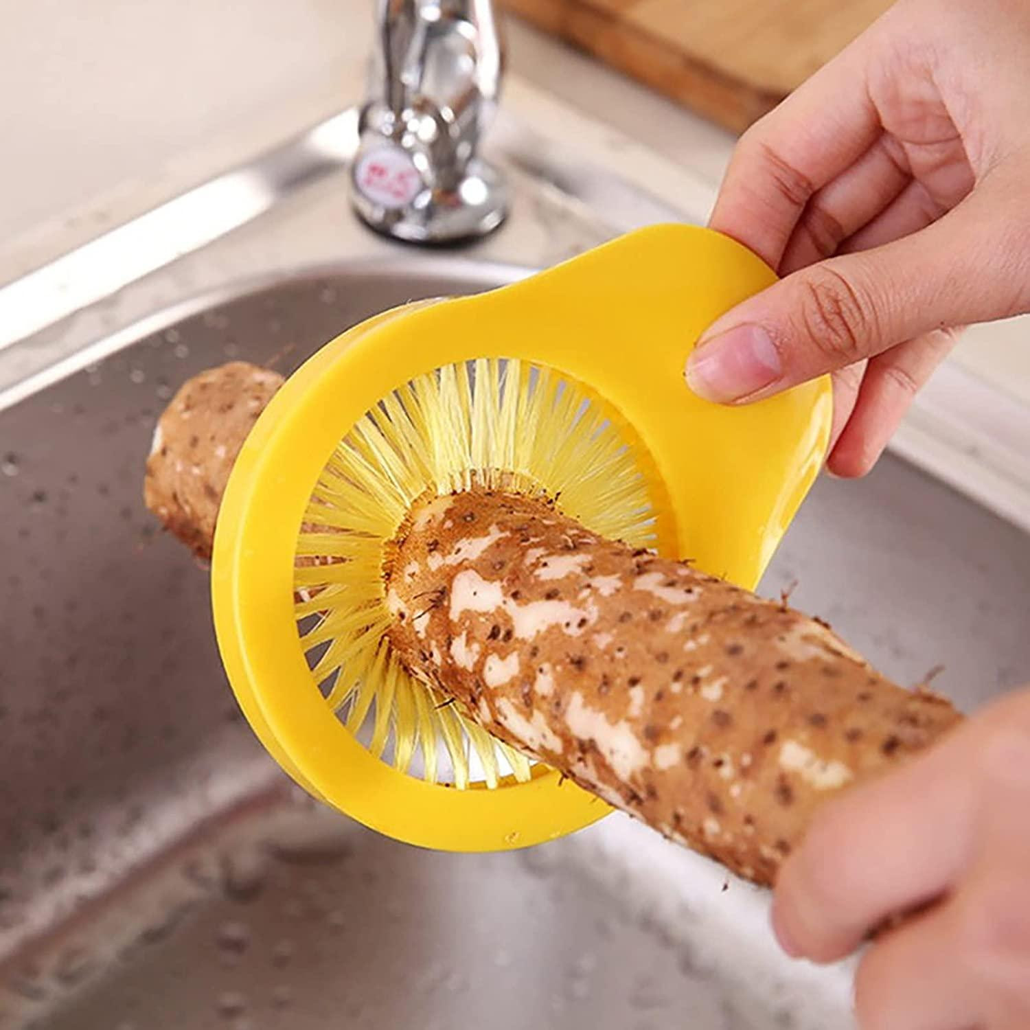 Vegetable Brush, Circle - Yellow