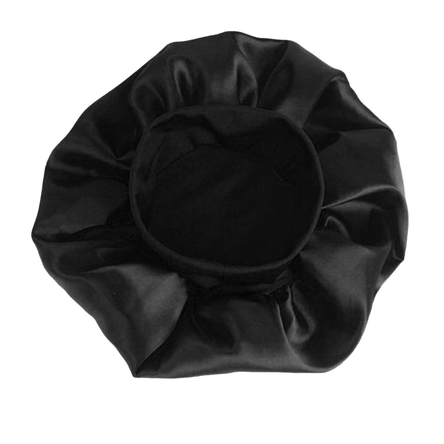 Sleeping cap, Satin fabric - Black