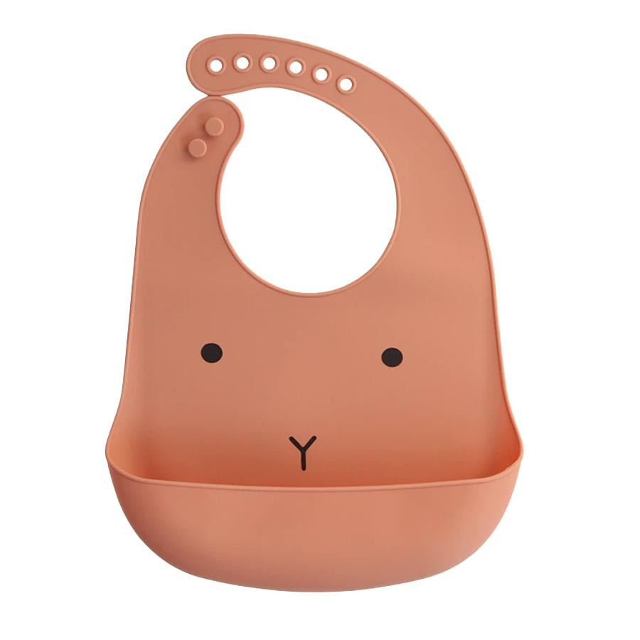 Bib in Silicone, Rabbit - Orange