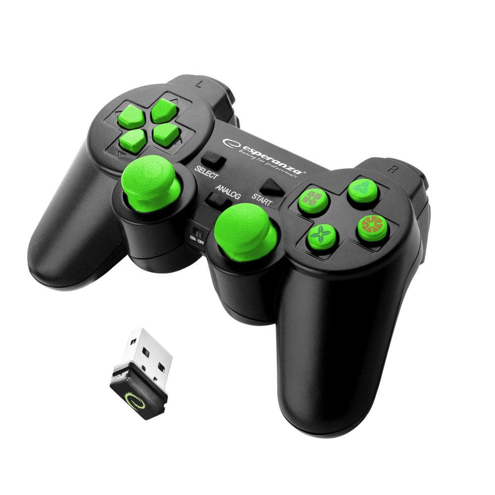 Esperanza - Controller, Draadloos - Gladiator - Zwart / Groen