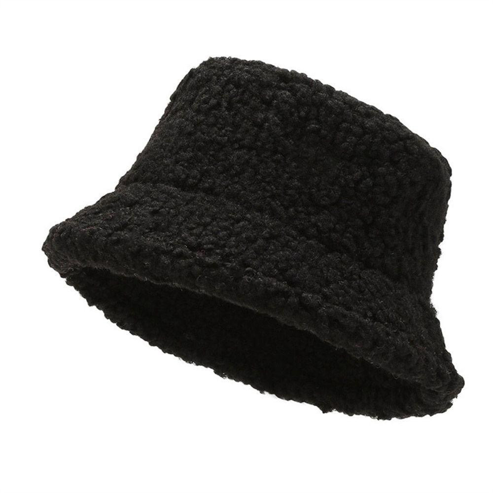 Cappello a secchiello in lana artificiale - Nero
