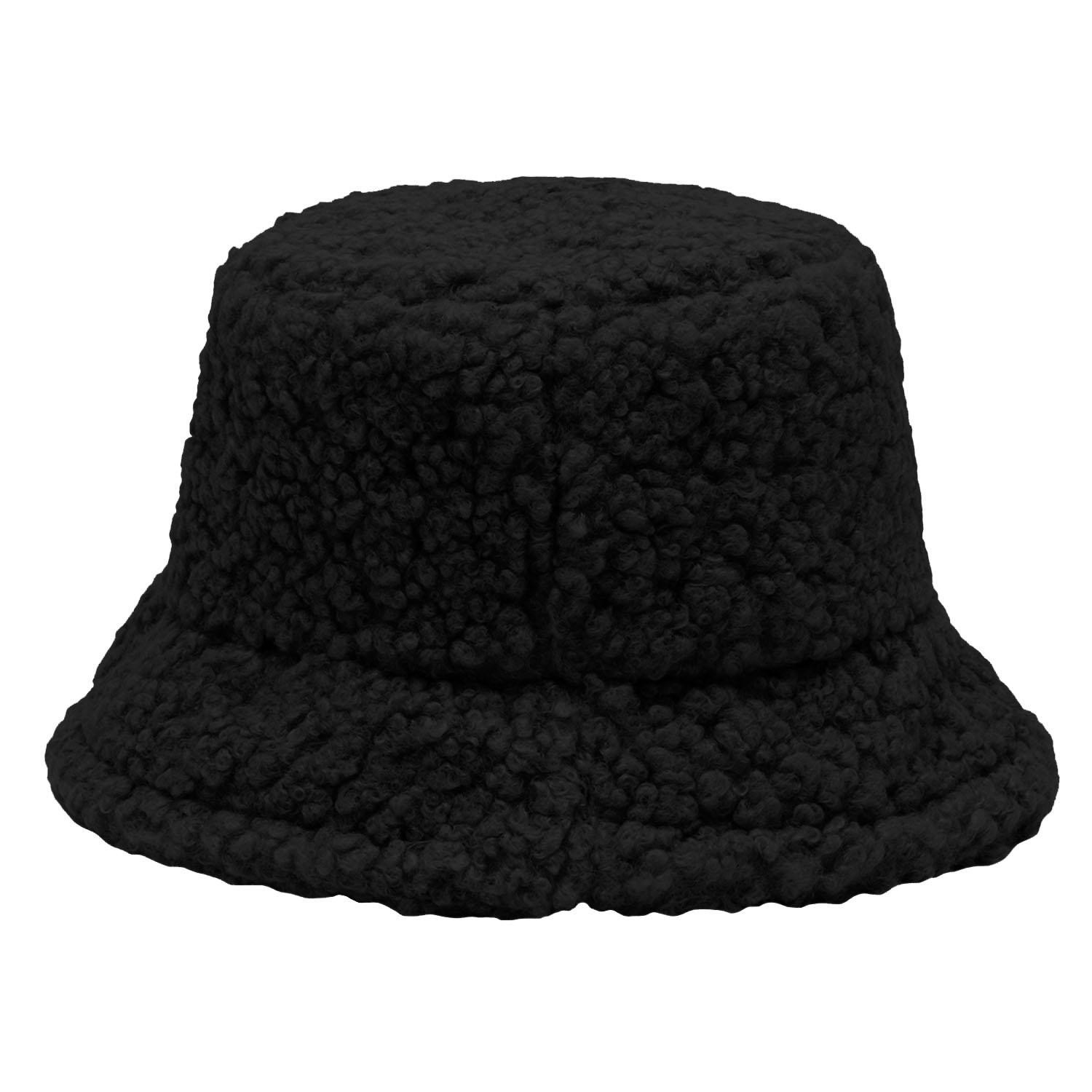 Bucket hat in artificial wool - Black