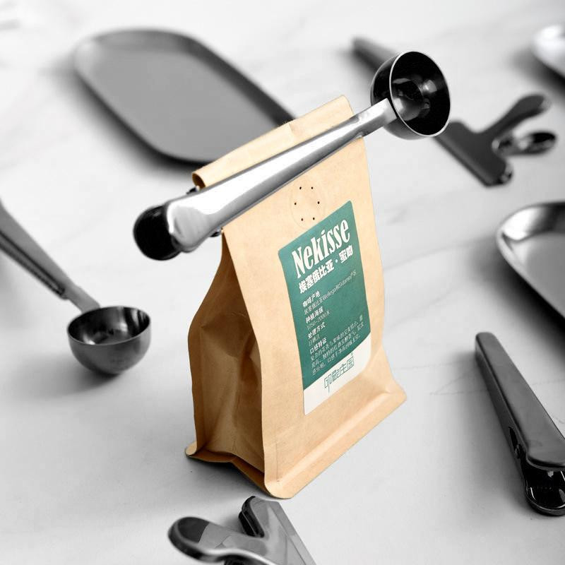 Kaffeemaß mit Verschlussclip - Schwarz