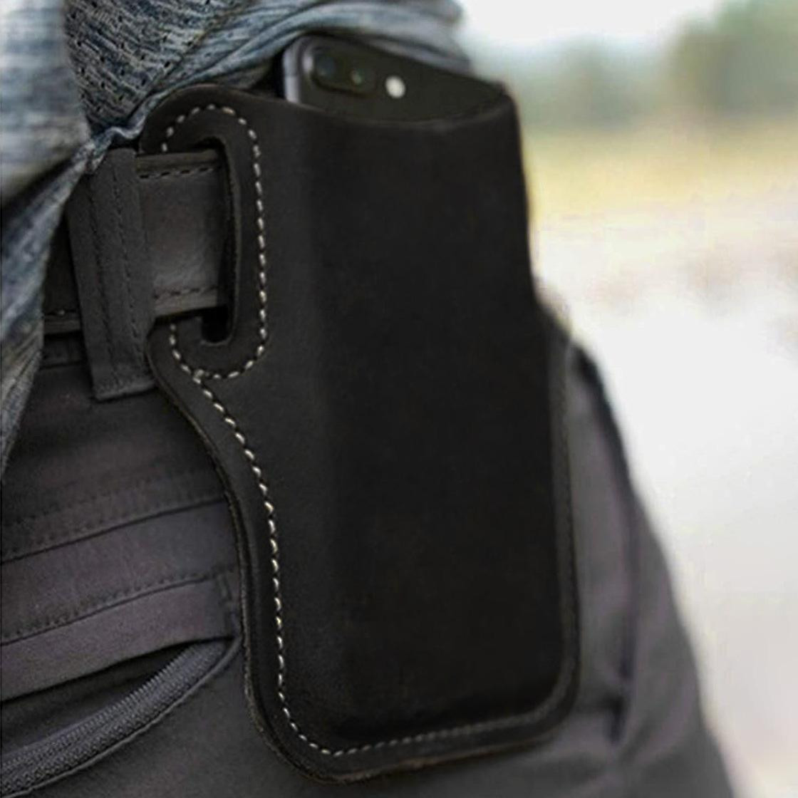 Mobile holder for Belt, Artificial leather - Black
